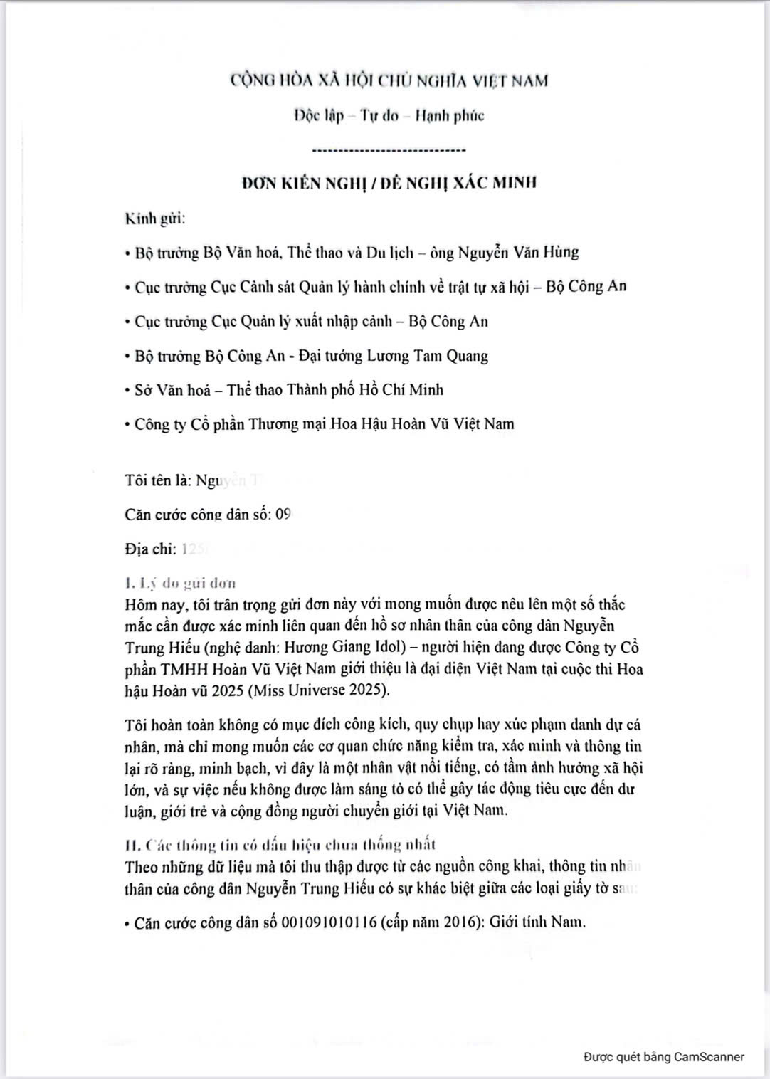 Nghi vấn pháp lý trên hồ sơ Miss Universe 2025 của Hoa hậu Hương Giang?